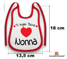 Carica l'immagine nel visualizzatore di Gallery, Bavaglino Neonato Ti voglio bene Nonna