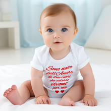 Carica l&#39;immagine nel visualizzatore di Gallery, -2 cuori Body neonato frase d&#39;amore di mamma e papà

