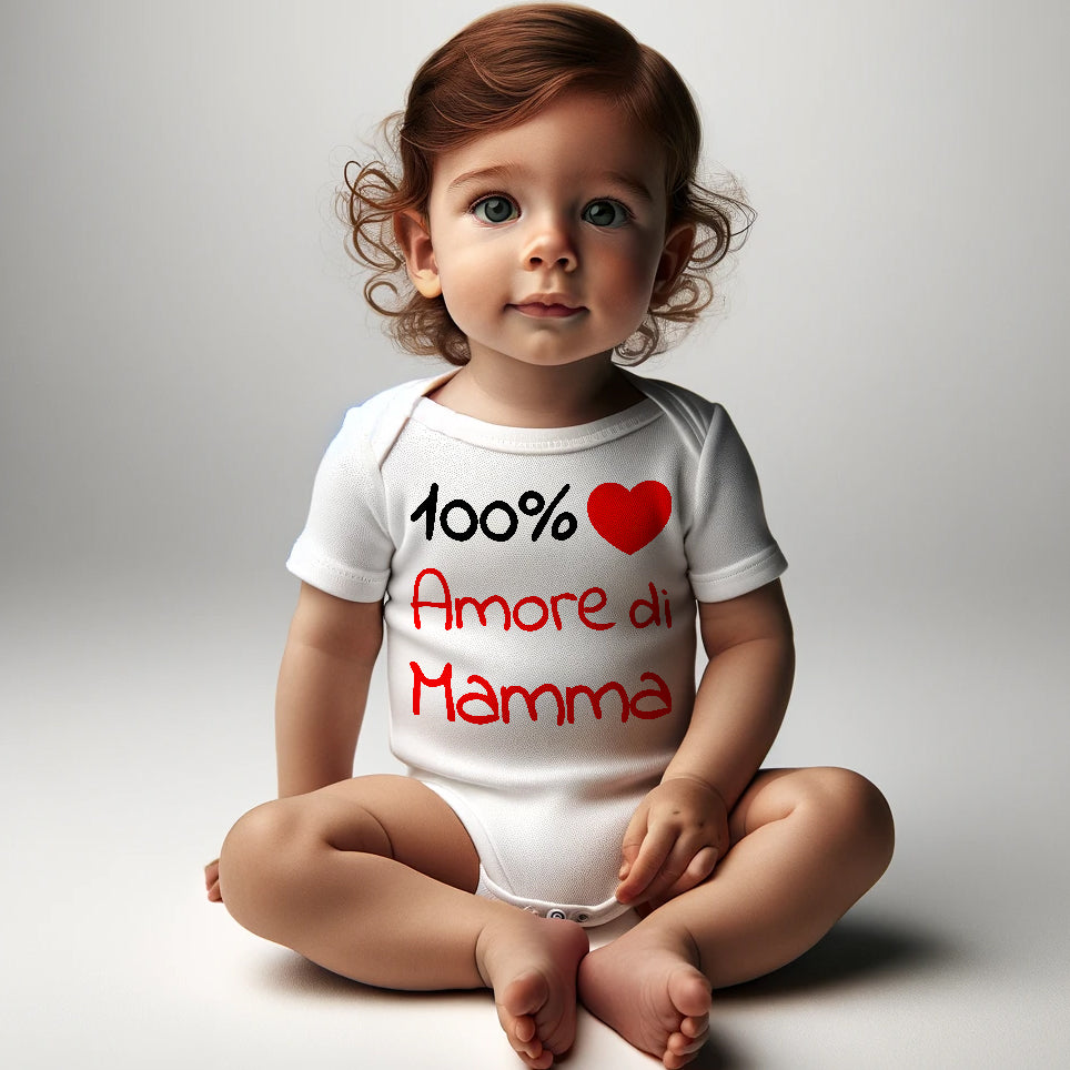 Body Neonato 100% Amore di Mamma Mezza Manica