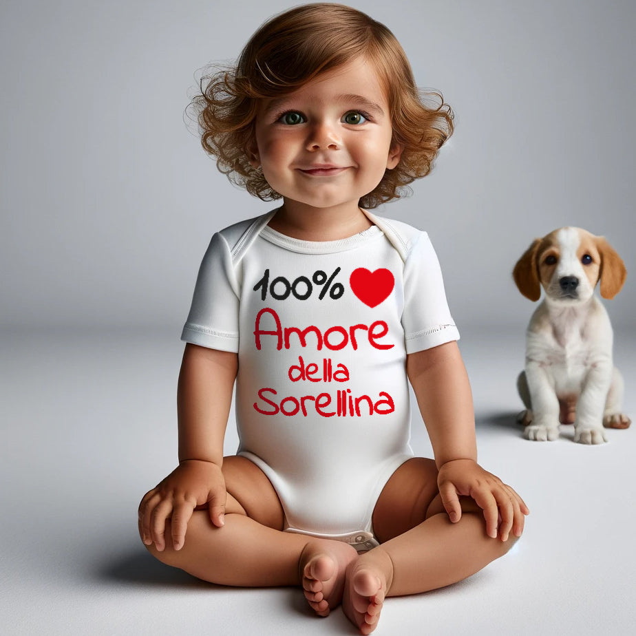 Body Neonato 100% Amore della sorellina a Mezza Manica