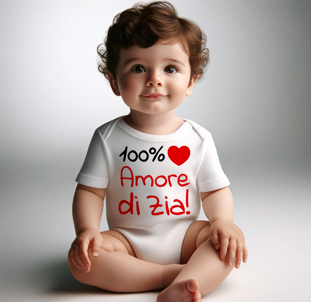 Body Neonato Amore della Zia a Mezza Manica