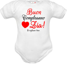 Carica l&#39;immagine nel visualizzatore di Gallery, -compleanno zia Body neonato frase auguri zia
