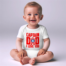 Carica l&#39;immagine nel visualizzatore di Gallery, Body neonato papà come Capitan america
