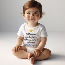 Carica l&#39;immagine nel visualizzatore di Gallery, Body Neonato interista come papà e bellissimo come la mamma a Mezza Manica
