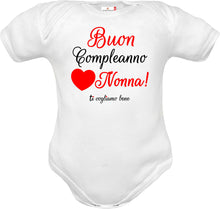 Carica l&#39;immagine nel visualizzatore di Gallery, -compleanno nonna Body neonato frase auguri nonna
