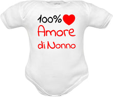 Carica l&#39;immagine nel visualizzatore di Gallery, -Body Neonato 100% amore di Nonno Mezza Manica
