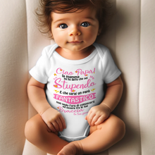 Carica l&#39;immagine nel visualizzatore di Gallery, Corredino neonata diventerai papà body maniche corte e cappello e bavetta
