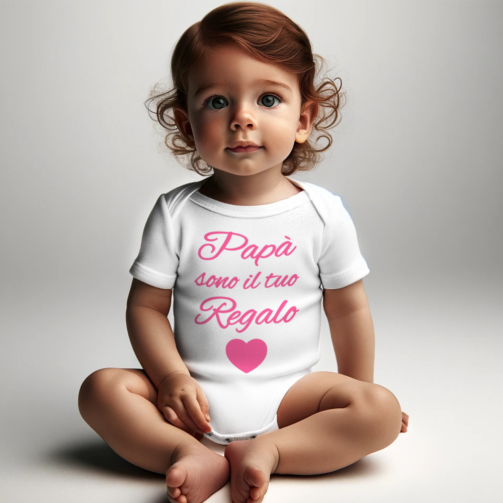 bambina con body neonata idea regalo papà