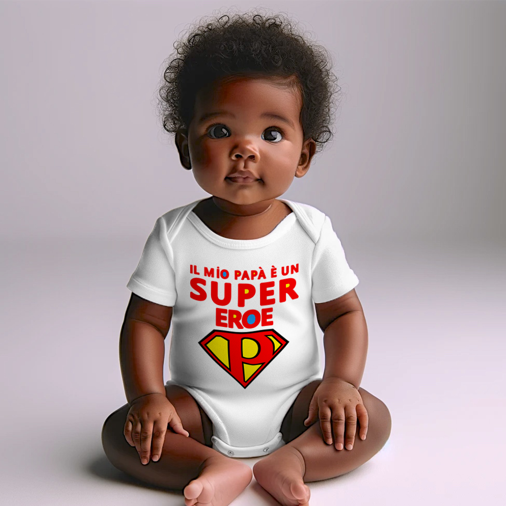 Body neonato papà super eroe