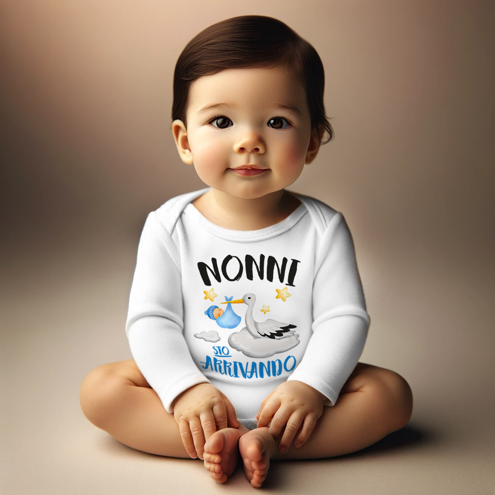 -Body neonato maniche lunghe annuncio gravidanza nonni