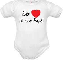 Carica l&#39;immagine nel visualizzatore di Gallery, Body neonato maniche corte cotone frase io amo il mio papà
