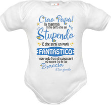 Carica l&#39;immagine nel visualizzatore di Gallery, body neonato Papà Stupendo azzurro
