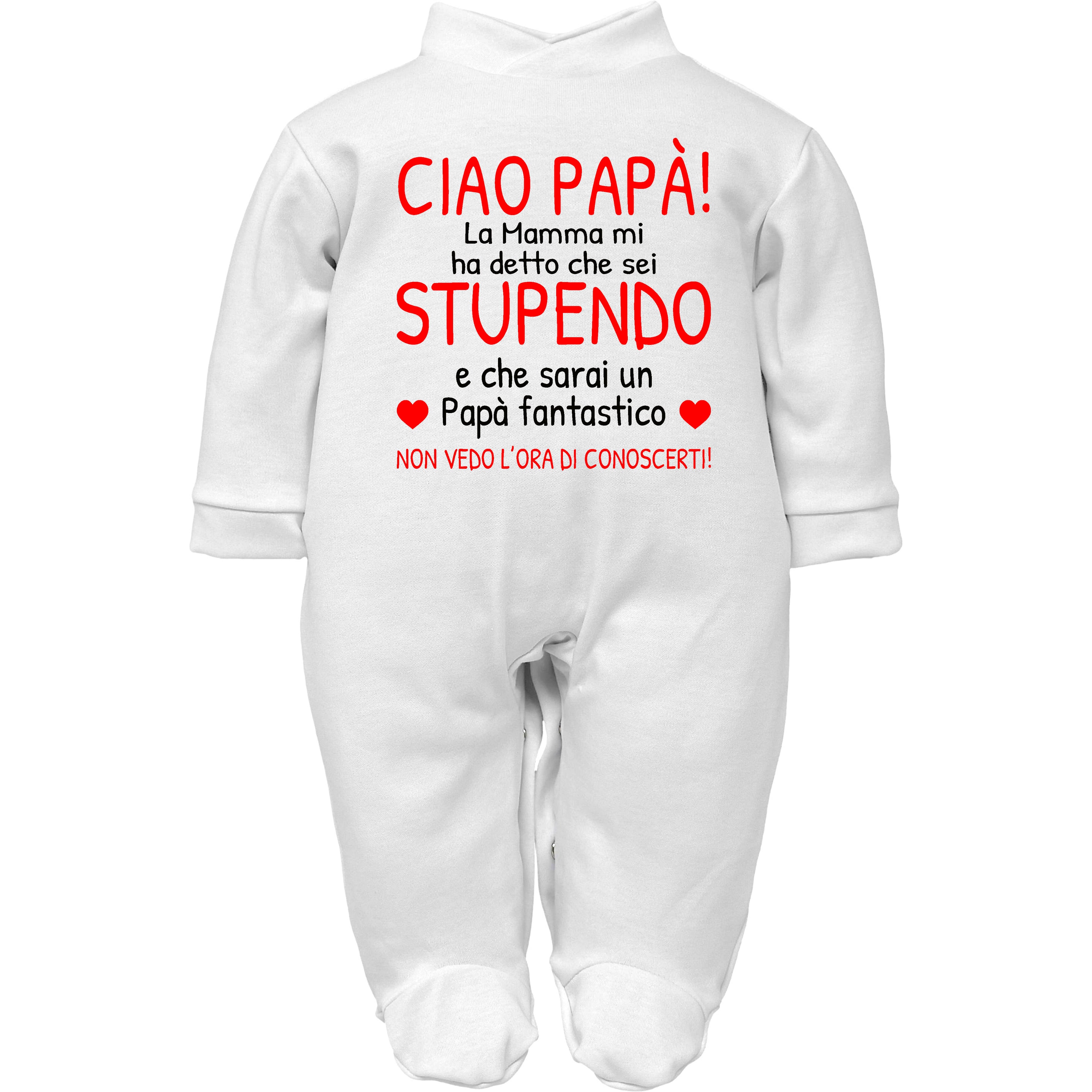 Body Neonato "Ciao Pap&agrave;" - 100% Cotone OEKO-TEX | Regalo Per Futuro Pap&agrave;