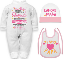 Carica l&#39;immagine nel visualizzatore di Gallery, corredino neonata futuro papà idea regalo festa papà
